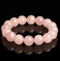 Bracelet élastique fait main pour femmes, en pierres précieuses naturelles de Madagascar, quartz rose de 10 mm, fabrication tendance en gros personnalisée