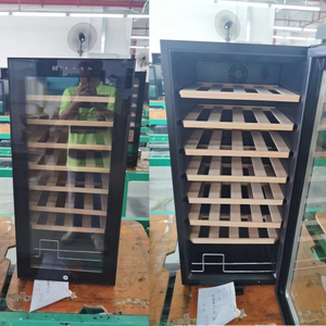 Refroidisseur de vin 32 bouteilles d'une capacité de 93L Réfrigérateur électrique autoportant en acier inoxydable pour bar, cuisine, usage domestique ou hôtel - Product Image 4