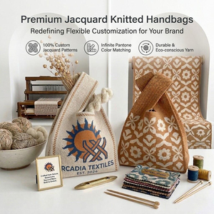 <span class=keywords><strong>Sac</strong></span> <span class=keywords><strong>à</strong></span> <span class=keywords><strong>main</strong></span> tricoté personnalisé avec logo, faible MOQ, style japonais bicolore, mini <span class=keywords><strong>sac</strong></span> de poignet avec étiquette tissée pour boutique - Product Image 2