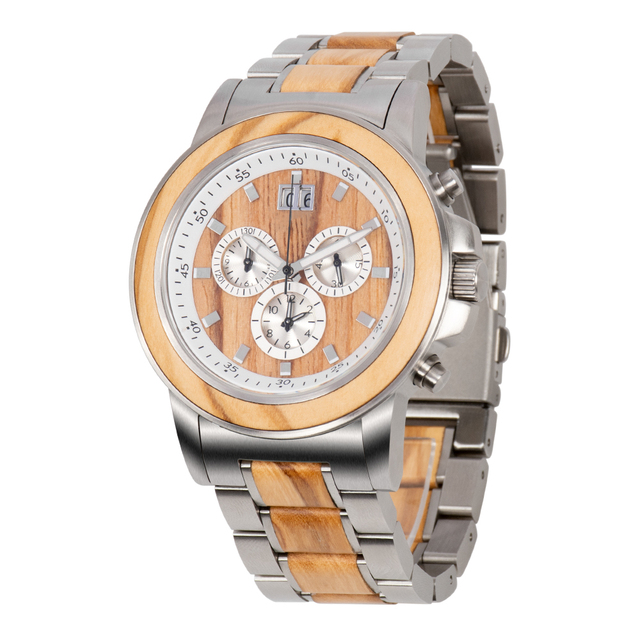 High Quality Men Watches OEM Wrist Watch Stainless Steel with Wood Watch