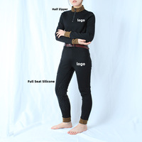 Vêtements d'équitation d'hiver, sous-vêtement chaud pour femmes, polaire extensible antidérapant, pantalon d'équitation, chemise d'équitation, ensemble 2 pièces