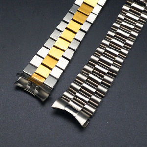 <span class=keywords><strong>Rollex</strong></span>-accesorios para reloj, accesorio para reloj, con calendario, correa de acero, tres cuentas, cadena de reloj de 20mm, dorado y plateado para hombre - Product Image 4