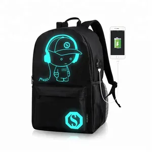 Rucksäcke leuchtend Wasserdichtes USB-Ladegerät Smart Teen College School Leuchtender Laptop-Rucksack