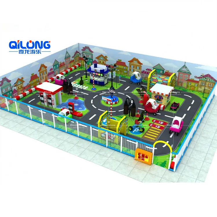 Factory Price Mini Traffic Town Children Driving School Toddler Indoor Playground