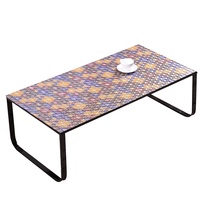 Tapis de table basse RNPT en PVC imprimé 3D, rose, feuille argentée, noir, rectangulaire, couverture décorative pour hôtel, salon