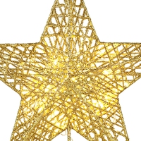 Glitzernder LED-Fünfzackstern Weihnachtsbaum-Dekoration Leuchtende Baumverzierung Festtagsornament