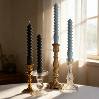 Bougies coniques longues sans fumée, bougies en spirale torsadées pour table à manger, bougies piliers côtelées esthétiques pour mariage, fête et décoration intérieure