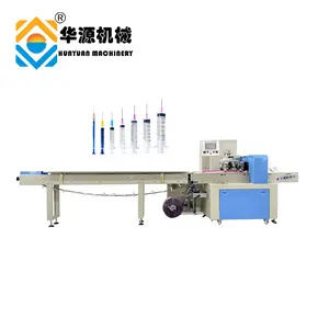 Huayuan Pillow Pack Wrapper Disposable Infusion Set Wrap Equipment Automatic Plastic Medical Syringe Wrapping Machine
