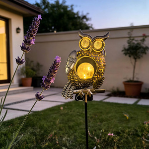 ไฟสวนรูปนกฮูกพลังงานแสงอาทิตย์ LED สำหรับตกแต่งภายนอกอาคาร กันน้ำ ใช้พลังงานแสงอาทิตย์ เหมาะสำหรับสนามหญ้า ลานบ้าน ริมสระน้ำ - Product Image 3