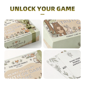 Cartes de vérité <span class=keywords><strong>ou</strong></span> de défi amusantes et personnalisées avec dorure à chaud, imprimées sur presse allemande Heidelberg avec revêtement mat intégral pour festivals, carnavals et fêtes - Product Image 3