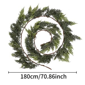 Guirlande artificielle de pin 180 cm pour Noël, décoration murale pour la maison, verdure décorative - Product Image 4