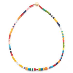 New Boho <span class=keywords><strong>collana</strong></span> fatta a mano <span class=keywords><strong>con</strong></span> smalto <span class=keywords><strong>perline</strong></span> piccole <span class=keywords><strong>con</strong></span> pendente a lettera per donna - Product Image 1