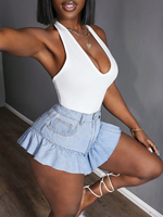 Short en jean d'été personnalisé pour femmes Pantalon court en jean sexy à taille haute pour filles Short en jean pour femmes
