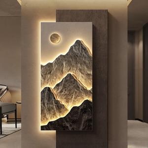 Pintura Decorativa para Entrada, Pintura Tridimensional de Arenisca para Colgar en la Entrada, Mural de Alta Gama para Sala de Estar, Iluminación - Product Image 1