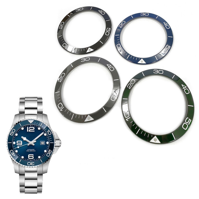 Watch Accessories Ceramic Bezel Black Gray Blue Green Fit L3.782.4 Series Watch Bezel Size 40.6*32.4mm