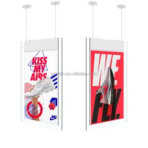 49inch super slim hanging ceiling mounted double sided dual screen advertising display shop window display