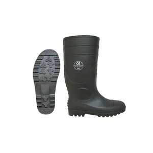 Bottes de pluie en PVC, matériel jaune durable, bottes de chantier robuste, semelle en acier, antidérapantes, pour noir, chimique