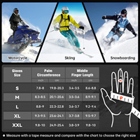 Gants de snowboard chauffants WASOTO WG002 pour hommes, en tissu sergé imperméable et cuir de chèvre, avec doublure en velours - Couleurs personnalisées