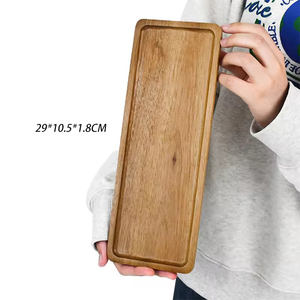 Plateau de service rectangulaire en <span class=keywords><strong>bois</strong></span> d'acacia, écologique, poli, pour aliments, fruits, desserts, cuisine, hôtel, restaurant, vaisselle - Product Image 2