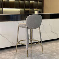 Chaises de bar modernes pour restaurant, pieds en acier inoxydable, tabourets de bar en tissu
