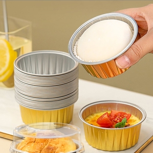 125ml Mini Cake Dessert Pans Disposable Recyclable <strong>Aluminum</strong> <strong>Container</strong> Lids <strong>Aluminum</strong> Foil PET Baking Cups Customized Colors Food - Product Image 2