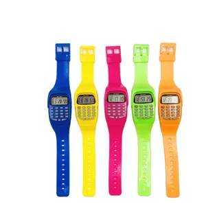Relógio digital de calculadora CW-005, cores baratas, estudante, preço baixo, personalizado, melhor pulso, criança, esporte, crianças, relógios digitais