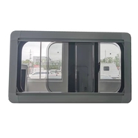 Fenêtre coulissante horizontale noire en acrylique double de qualité supérieure pour camping-car et motorhome