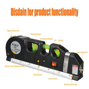 Niveau laser infrarouge Lanceforce 4 en 1 360° avec ruban à mesurer, règle droite, <span class=keywords><strong>horizon</strong></span>, mire verticale, gadget de nivellement - Product Image 6