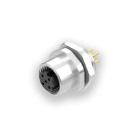 Fábrica al por mayor CE RoHs M12 5P Dcode Socket chapado en oro montaje en Panel trasero soldadura IP67 impermeable M12 D codificado 5pin PCB conector