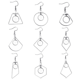 Stainless Steel <b>Earring</b> <b>Hooks</b> Mixed Geometric Shapes 12mm For <b>Earring</b> Making DIY Jewelry Findings - Product Image 1
