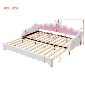 Modern Twin Convertible Foldable Daybed with LED Lights and Crown Headboard Upholstered for Hotel Use - Product Image 6
