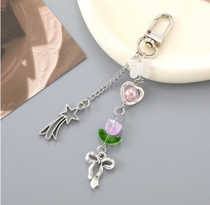 新款Y2k千禧风格花蝴蝶结钥匙扣吊坠，多功能流星吊坠，Ccd相机小吊坠 - Product Image 2