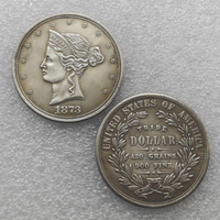 Pièces de monnaie commémoratives de style antique, motifs de dollars commerciaux à couronne perlée des États-Unis de 1873, cadeaux, décoration intérieure