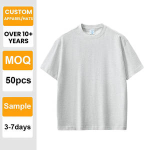 Camiseta al por Mayor con Logotipo Personalizado de Primera Clase, Lisa, con Hombros Caídos, Gruesa, 100% Algodón, para Hombre, para Impresión y Bordado - Product Image 1