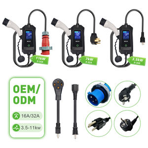 Toptan elektrikli araba 16A 32A 3.5Kw 7Kw elektrikli araç şarj istasyonu taşınabilir elektrikli araç şarjı ekran ile ayarlanabilir - Product Image 3