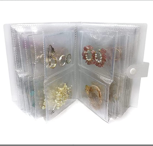 plastic transparent frosted jewelry safe packaging jewelry storage book for rings earrings necklace bracelet