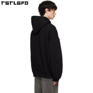 Sustainable 100% Cotton Men's Zip <b>Hoodie</b> Eco-friendly Casual Customized Embroidered Oversized Cropped Raglan Sleeves Half-Zip - Product Image 5