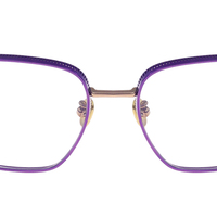 Monturas Ópticas de Diseño Moderno en Titanio IP, Color Oro Púrpura Brillante, Monturas de Gafas Coloridas para Mujer, Tendencia en Lentes