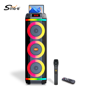 SING-E Zqs8316 Ba 8 "Stereo Woofer Karaoke Loa 2 Microphone RGB Ánh Sáng Hifi Bass Không Dây Ngoài Trời Máy Tính Điện Thoại Di Động - Product Image 3
