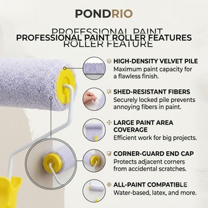 <span class=keywords><strong>Rouleau</strong></span> à <span class=keywords><strong>peinture</strong></span> en velours de coquille d'œuf de 9 pouces, <span class=keywords><strong>meilleur</strong></span> <span class=keywords><strong>rouleau</strong></span> à <span class=keywords><strong>peinture</strong></span> industriel pour la décoration professionnelle des pièces et le bricolage - Product Image 5