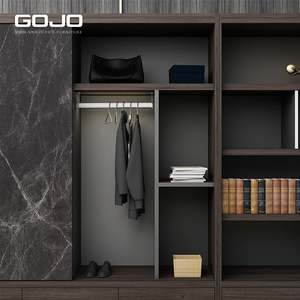 Archivador de madera de pie, librería de almacenamiento de oficina con fondo de escritorio Boss en estilo de panel para organización de documentos - Product Image 5