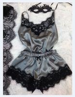Ensemble Pyjama Satin Doux Respirant Lingerie Nuit Shorts Femme Fille Haute Qualité — Vente Flash