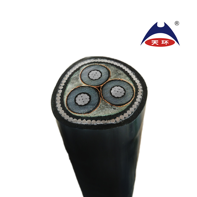 YJLV42 3.6/6 KV 3 Core Aluminum XLPE Insulated Thick Steel Wire Armored PVC Sheathed Power Cable for Railway Sizes 16mm 25m