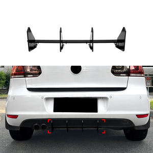 Difusor Trasero para Volkswagen Golf Mk6, Negro Brillante, PP, 2008-2012, Modificación de la Parte Trasera - Product Image 1