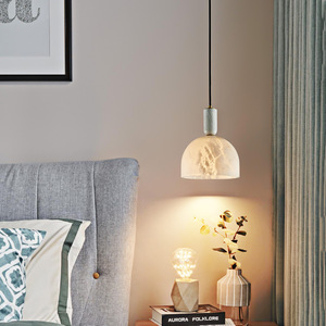 Luminaire suspendu moderne tout en cuivre, design pastoral, motif marbre haut de gamme pour chambre à coucher, salon, lustre mural créatif - Product Image 2
