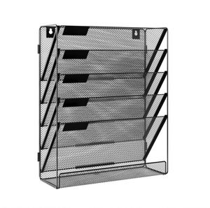 Hanging <b>File</b> Organizer 6-Tier Wall Mount Mail Organizer & Desk Paper Organizer Metal <b>File</b> Folder Holder Document <b>Storage</b> Shelf - Product Image 4