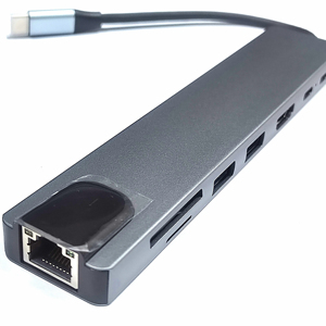 8 trong <span class=keywords><strong>1</strong></span> <span class=keywords><strong>USB</strong></span> <span class=keywords><strong>C</strong></span> <span class=keywords><strong>HUB</strong></span> Loại <span class=keywords><strong>C</strong></span> để <span class=keywords><strong>USB</strong></span> 3.0 splitter 100W PD phí RJ45 LAN Adapter 4K HDTV cho loại <span class=keywords><strong>C</strong></span> máy tính xách tay - Product Image 1