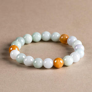 Pulsera de Jadeíta Natural Tricolor, Pulsera de Jade de Moda para Mujer, Jade de Alta Gama, Diseño Original al por Mayor SL55 - Product Image 1