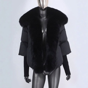 En stock, vente en gros, nouvelle doudoune, col en fourrure de renard, capuche, manches à fils, haut de gamme, élégante, chaude et ample, amincissante, populaire - Product Image 4