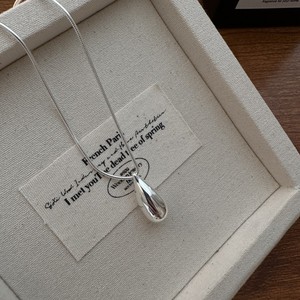 Collier en argent sterling S925, style coréen, avec pendentif goutte d'eau à cordon, chaîne de pull minimaliste, vente en gros - Product Image 2